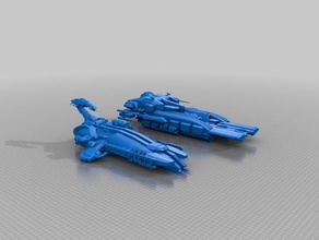 deltole shipyard models battleship rogue salvage spaceship starship 3d print model - Mito3D