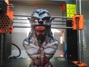 hombre lobo busto art de halloween monster la escultura 3d print model - Mito3D