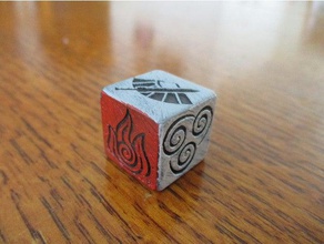 avatar last airbender 6-sided dice game piece nickelodeon 3d print model - Mito3D