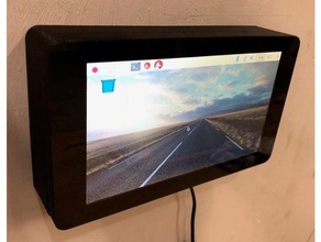 raspberry pi screen wall mount electronics 3 case touchscreen hanger hook mounted 3d print model - Mito3D