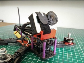 goprocamera holder quadcopter 25 30 35 degrees 3d printing camera mount drone racing gopro frame 3d print model - Mito3D