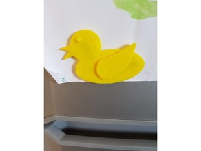 pato pollo imán de nevera arte 3d print model - Mito3D