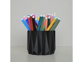 géométriques porte-crayon ménage crayon de la coupe jardinière pot fleurs 3d print model - Mito3D