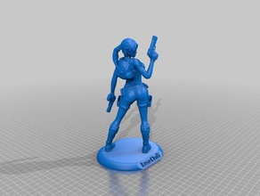 lara croft back stand people 3d print model - Mito3D