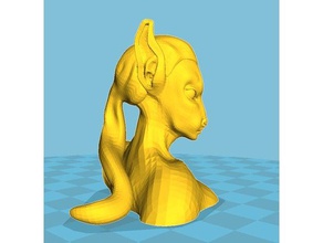 squirrel girl buste sculptures animal de fourrure hybride 3d print model - Mito3D