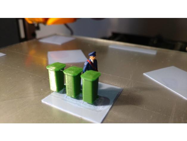 h0 bidone della spazzatura 187 scala hobby bidones 3D print model - Mito3D