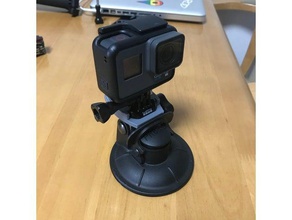 gopro sucção adaptador curto câmera montagem ventosa da 3d print model - Mito3D