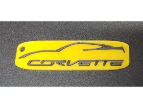 corvette keychain keychains 3d print model - Mito3D