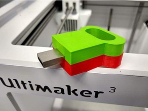 usb stickholder ultimaker 3 selfmade 3d printer accessories 3d print model - Mito3D