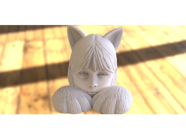 catgirl sculptures female woman 3D print model - Mito3D
