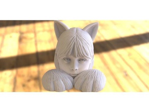 catgirl Skulpturen weiblich Frau 3d print model - Mito3D