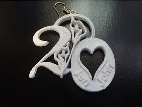 20th anniversary earring jewelry 3d print model - Mito3D