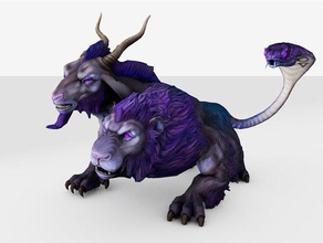 ferir quimera qualquer escala criaturas dnd em miniatura cabra leão monstro rpg cobra 3d print model - Mito3D