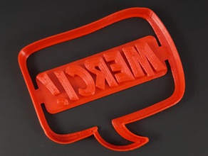 molde merci graças balão de fala a arte as ferramentas cookies composto modelagem moule 3d print model - Mito3D