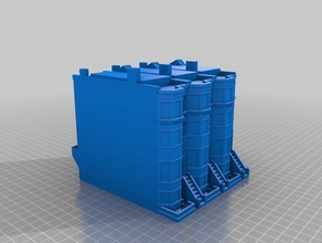 boston-Reihenhäuser und 3 Reihe Gebäude Strukturen 3d print model - Mito3D