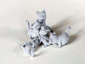 küçük vahşi pussys heykeller hayvan atze berlin kedi katze katzen kidden 3d print model - Mito3D