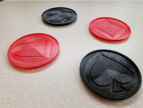 özelleştirilebilir tercümesi bardak 2d sanat kartları kulübü elmas içecek coaster kalp logo openscad oyun maça 3d print model - Mito3D