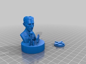 nikola tesla bust bank Menschen Münze Geld tesa statue 3d print model - Mito3D