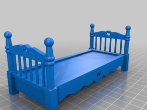 dollhouse bed decor doll furniture small 3d print model - Mito3D