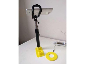 selfie stick desk support base mobile phone stand 3d print model - Mito3D