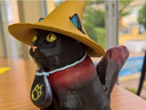 mago negro gato a los animales ffxiv final fantasy xiv sombrero magia colgante 3d print model - Mito3D