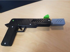 12 shot rubber band gun extender silencer toy toys 3d print model - Mito3D