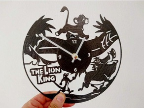 reloj de vinilo rey león art 3d print model - Mito3D