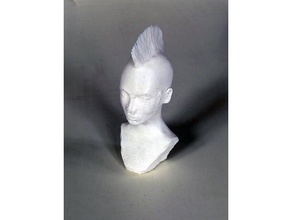 mohawk chica busto las esculturas art atze berlín iro irokese punk 3d print model - Mito3D