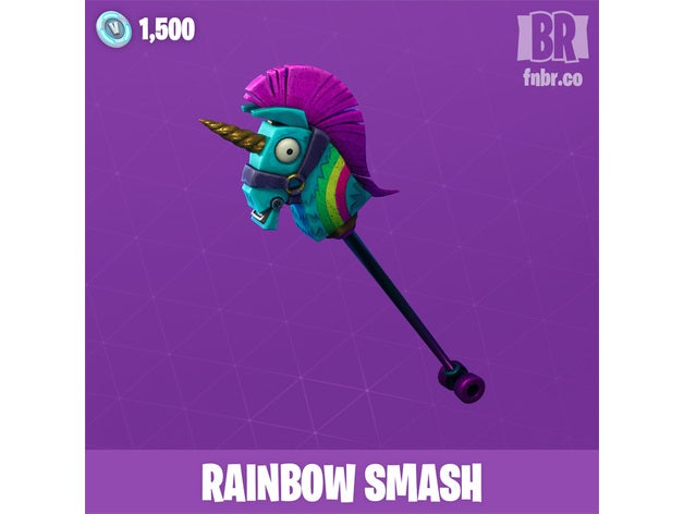 fortnite gökkuşağı şut kazma kostüm cosplay battle royal Cadılar Bayramı unicorn 3D print model - Mito3D