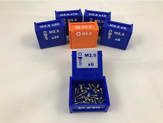 petite vis conteneur de l'organisation les conteneurs flexible stockage 3D print model - Mito3D