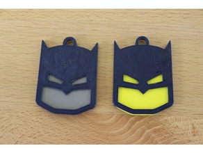 batman chaveiro equipado duas peças chaveiros 3d quadrinhos dc comics super-herói 3d print model - Mito3D