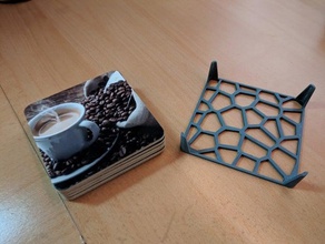 voronoi coaster holder kitchen dining 3d print model - Mito3D