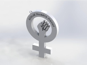 feminismsymbol keychains 3d print model - Mito3D