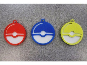 pokeball keychain fitted two pieces keychains 3d nintendo pokemon go toy video game games 3d print model - Mito3D