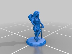 femelle demi-elfe barde 3d l'impression 3d print model - Mito3D