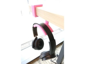 parametric lower-profile headphone holder audio 3d print model - Mito3D