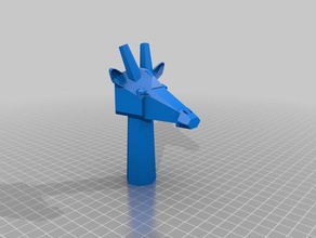 jirafa de la cabeza 3d impresión baja poli 3d print model - Mito3D