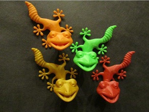 climbing gecko sculptures cartoon magnet 3d print model - Mito3D