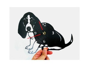 reloj perro art de l'horloge chien pared horloge murale 3d print model - Mito3D