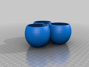 3 pots planter decor 3d print model - Mito3D