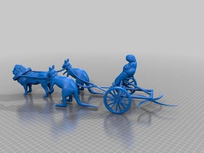 hayvan pulluk unglaubliches gespann hasat sürüm gergin heykeller 3d print model - Mito3D