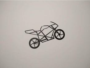 yamaha r1 wall art 2d 2dart low poly motoe motor motorbike motorcycle wallart 3d print model - Mito3D