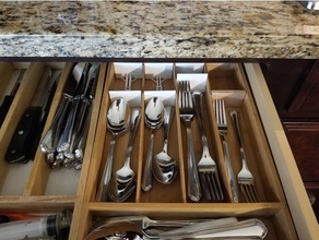 adjustable silverware drawer spacer kitchen dining organization 3d print model - Mito3D