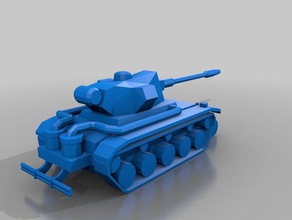 low-poly lasher tank 3d drucken Befehl erobern Alarmstufe rot 2 3d print model - Mito3D