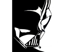vader sillhouette 2d art anakin skywalker new hope darth empire strikes back silhouette sith lord starwars star wars triforce 3d print model - Mito3D