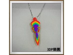 3d printed sound wave love you art fashion necklace toy 3d print model - Mito3D