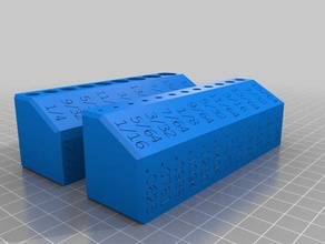 drill-index fractional bits tool Inhaber - Boxen drill bit Zoll openscad 3d print model - Mito3D