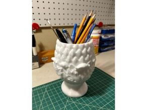 pinecone pen holder organization finial pencil cup planter 3d print model - Mito3D