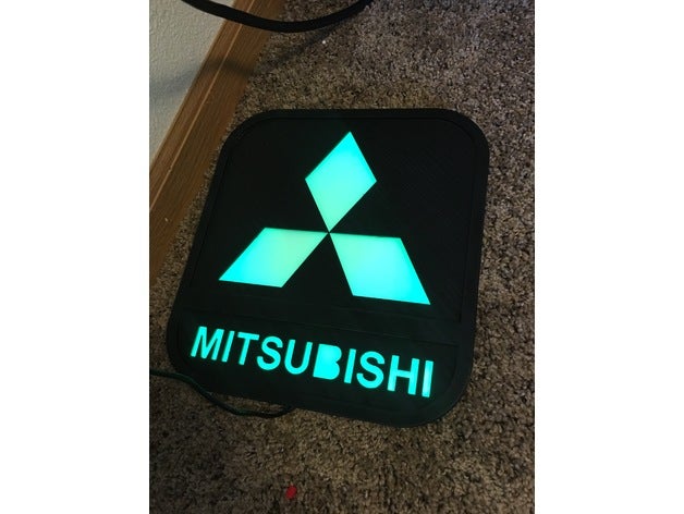 mitsubishi led sign signs logos 3D print model - Mito3D