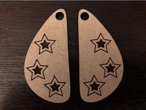 star engraved earrings lasercut lasercutting laser cut cutter cutting 3d print model - Mito3D